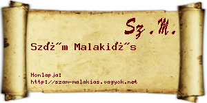 Szám Malakiás névjegykártya
